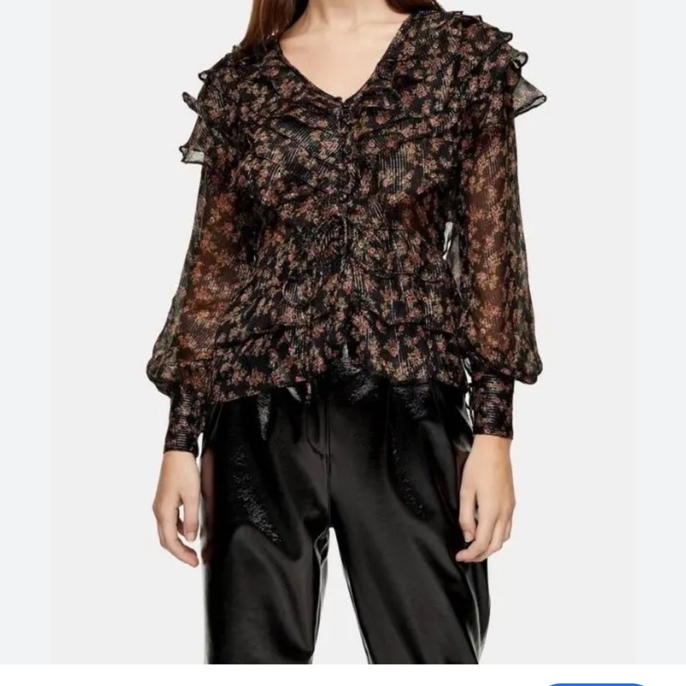 Sheer long sleeve Topshop top (runs small)